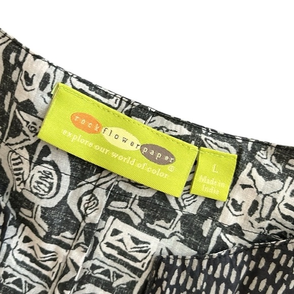 Rock Flower Paper Black and White Pattern Dress/ Tunic Size Large - Picture 5 of 7